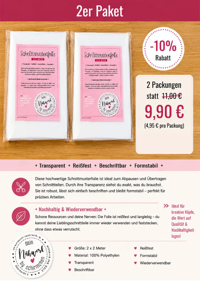 Schnittmusterfolie-2er-Paket