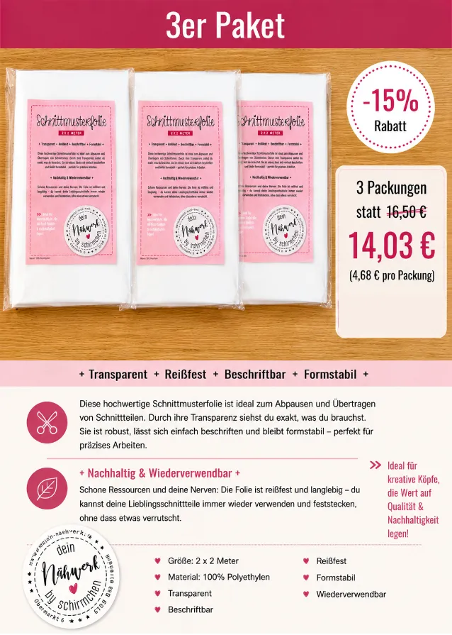 Schnittmusterfolie-3er-Paket