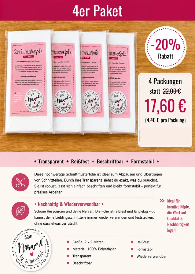 Schnittmusterfolie-4er-Paket