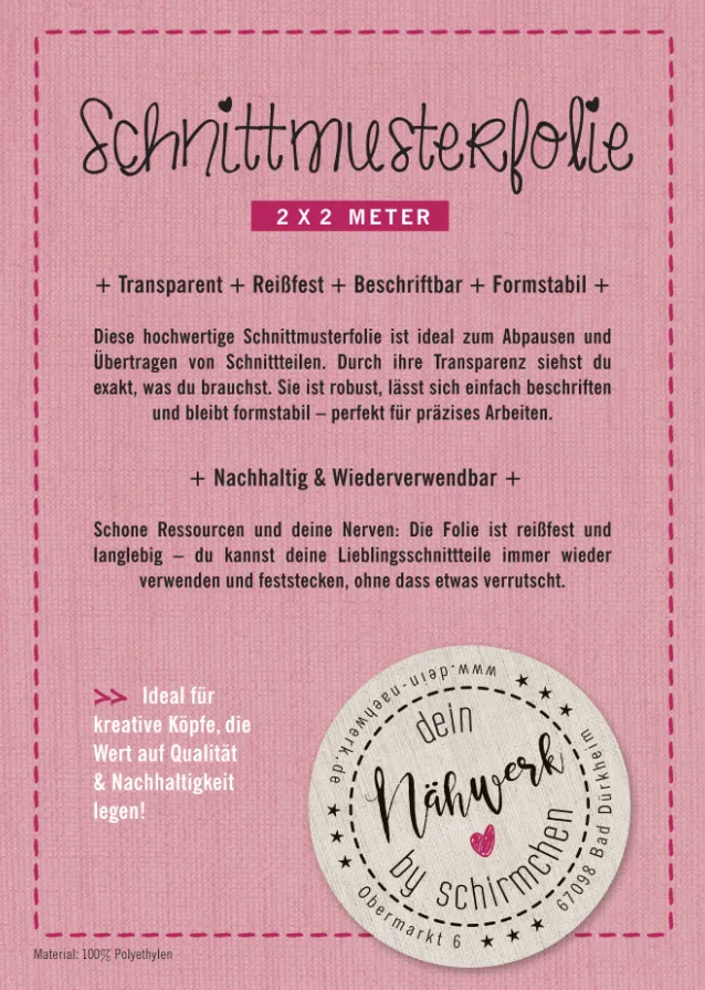 Schnittmusterfolie-Deckblatt